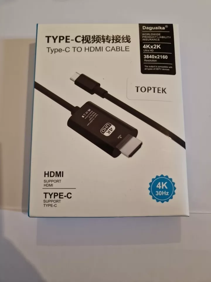 USB-C to HDMI 4K Cable 2M Adapter for TV, Phone, Tablet, and Laptop - Android Compatible - Image 3